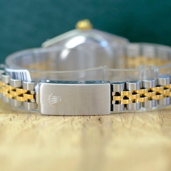 ROLEX DATEJUST WHITE INDEX DIAL 18K GOLD FLUTED JUBILEE TWOTONE 26MM WATCH 69173 - Picture 6 of 10